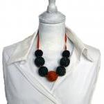 Wool yarn beads necklace - ..
