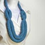 SKY BLUE crocheted wool yar..